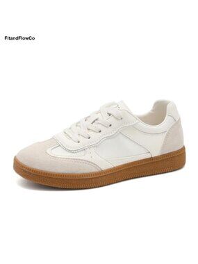 Suede Leather Sneaker Women Cushioned Non Slip Walking Shoe